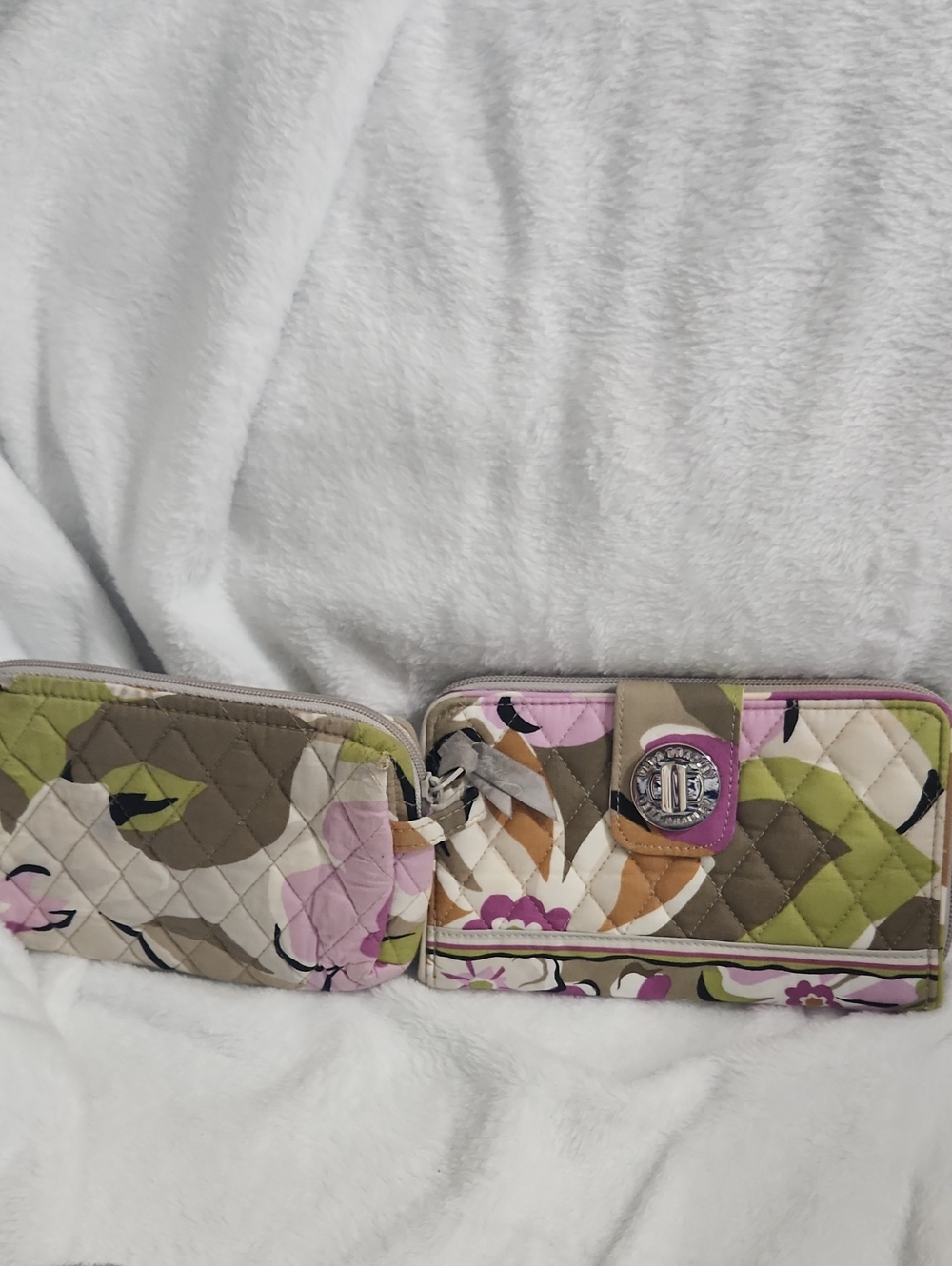Vera Bradley Wallet With Small Cosmetic Bag/small tear In plastic liner